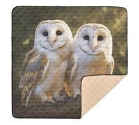 Ttgoth Tapis de jeu pour bébé motif chouettes 127 x 127 cm, doux, pliable, imperméable, antidérapant, pour nourrissons, bébés et tout-petits