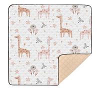 Ttgoth Tapis de jeu pour bébé motif girafe mignonne 127 x 127 cm, doux, pliable, imperméable, antidérapant, pour nourrissons, bébés et tout-petits