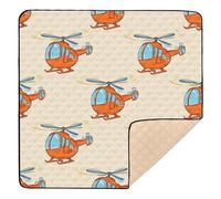 Ttgoth Tapis de jeu pour bébé motif hélicoptère de dessin animé pour bébé - 127 x 127 cm - Tapis d'éveil souple et pliable - Imperméable et antidérapant - Tapis de jeu pour enfants et bébés
