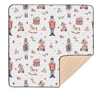 Ttgoth Tapis de jeu pour bébé, motif soldat de Noël, 127 x 127 cm, souple, pliable, imperméable, antidérapant, pour nourrissons, bébés, tout-petits