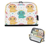 Ttgoth Trousse à crayons debout avec dragon mignon de grande capacité - Pliable - Portable - Organiseur de papeterie pour bureau, école, fournitures de bureau, 21 x 5 x 15 cm