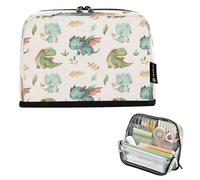 Ttgoth Trousse à crayons debout avec dragon mignon de grande capacité - Pliable - Portable - Organiseur de papeterie pour bureau, école, fournitures de bureau, 21 x 5 x 15 cm