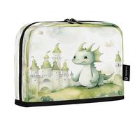 Ttgoth Trousse à crayons debout avec dragon mignon de grande capacité - Pliable - Portable - Organiseur de papeterie pour bureau, école, fournitures de bureau, 21 x 5 x 15 cm