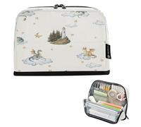 Ttgoth Trousse à crayons debout avec dragon mignon de grande capacité - Pliable - Portable - Organiseur de papeterie pour bureau, école, fournitures de bureau, 21 x 5 x 15 cm
