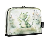 Ttgoth Trousse à crayons debout avec dragon mignon de grande capacité - Pliable - Portable - Organiseur de papeterie pour bureau, école, fournitures de bureau, 21 x 5 x 15 cm