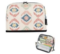 Ttgoth Trousse à crayons debout avec impression nationale de grande capacité - Sac à crayons pliable - Organiseur de rangement portable pour bureau, école, fournitures de bureau, 21 x 5 x 15 cm