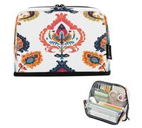Ttgoth Trousse à crayons debout avec motifs étranges - Grande capacité - Pliable - Portable - Organiseur de rangement pour bureau, école, fournitures de bureau, 21 x 5 x 15 cm