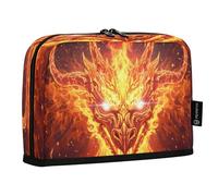 Ttgoth Trousse à crayons debout Dragons de feu de grande capacité - Pliable - Portable - Organiseur de rangement pour bureau, école, fournitures de bureau, 21 x 5 x 15 cm
