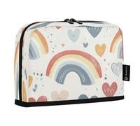 Ttgoth Trousse à crayons debout en forme de cœur avec nœud papillon - Grande capacité - Pliable - Portable - Organiseur de rangement pour bureau, école, fournitures de bureau, 21 x 5 x 15 cm