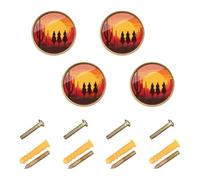 Ttgoth Western Cowboys Lot de 4 boutons de tiroir ronds de 32 mm pour placard de cuisine
