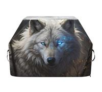 Ttgoth Wolf - Housse de barbecue d'extérieur résistante à l'eau et aux déchirures - Résistante à la décoloration et aux UV - Housse de barbecue avec sangles réglables pour la plupart des grills, 114 x