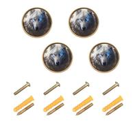 Ttgoth Wolf Lot de 4 boutons de tiroir ronds de 32 mm pour placard de cuisine