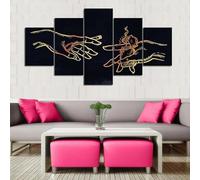 TTianm Tableau sur toile 5 panneaux,Fumer, main abstraite toile Décoration murale Art mural Maison Chambre Salon Affiche Poster