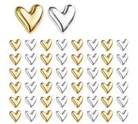 TTIAYAO 50 Pièces Aimants Frigo en Forme de Cœur 3D Magnets Puissants et Décoratifs Dorés et Argentés pour Réfrigérateur et Tableau Magnétique Petit Aimant Frigo pour Photos Notes et Tableau Blanc