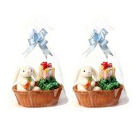 TTIAYAO Lot de 2 Panier Cadeau Vide à Garnir Panier Garni Vide avec Sacs Cadeaux et Rubans Panier de rangement pour Anniversaire Mariage Noël Thanksgiving