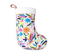 TTIGLHOH 1 chaussette de Noël traditionnelle classique avec imprimé animaux Otomi mexicains de 45,7 cm, merveilleux pour la famille, les enfants et les célébrations saisonnières