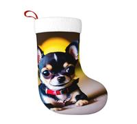 TTIGLHOH 1 chaussette de Noël traditionnelle classique avec imprimé chien chihuahua, 45,7 cm, merveilleux pour la famille, les enfants et les célébrations saisonnières