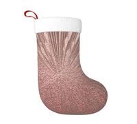 TTIGLHOH 1 chaussette de Noël traditionnelle classique de 45,7 cm avec impression or rose, merveilleuse pour la famille, les enfants et les célébrations saisonnières