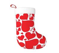 TTIGLHOH 1 chaussette de Noël traditionnelle classique de 45,7 cm avec imprimé cœur - Merveilleux pour la famille, les enfants et les célébrations saisonnières