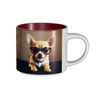 TTIGLHOH 1 tasse en céramique pour chien chihuahua - Grande capacité - Convient pour les cafés - Construction robuste - Fond antidérapant
