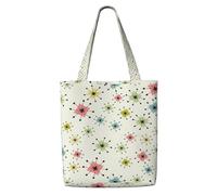 TTIGLHOH Atomic Stars Sac à provisions en toile réutilisable avec fermeture à pression pour usage quotidien, travail, shopping