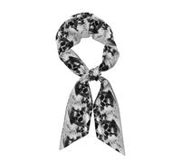 TTIGLHOH Bandanas à cheveux d'automne noirs et blancs avec impression de crânes pour femmes, foulard léger en satin de soie pour accessoires de sac à main, Noir , Taille unique