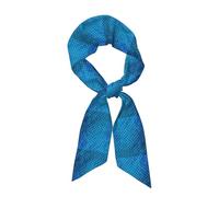 TTIGLHOH Bandanas à cheveux d'automne pour femmes avec imprimé écailles de poisson bleu, foulard léger en satin de soie pour accessoires de sac à main, Noir , Taille unique