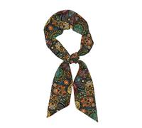 TTIGLHOH Bandanas de cheveux d'automne avec impression de crânes en sucre pour femmes, léger, foulard en satin de soie pour sac à main, accessoires, Noir , Taille unique