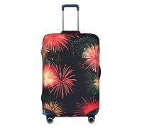 TTIGLHOH Belle impression feu d'artifice prête à voyager, protection anti-rayures exclue la housse de valise empêche les bagages de se mélanger, blanc, L