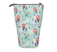 TTIGLHOH Belle trousse à crayons sirène debout pour filles et garçons, trousse télescopique pour enfants grande capacité pour l'école, Noir , Taille unique, Organiseur de sac