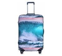 TTIGLHOH Blue Ocean Wave Print Protection anti-rayures pour les voyages Sans housse de valise empêche les bagages de se mélanger, blanc, M