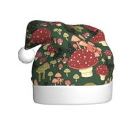 TTIGLHOH Bright Mushrooms Art Printing Automne Hiver Épais Costume Casquettes Peluche Unique Élégant Adulte Femmes Chapeau de Père Noël Cérémonie de Vacances