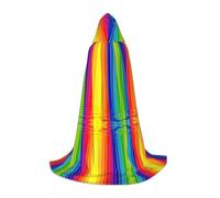 TTIGLHOH Cape longue à rayures arc-en-ciel pour adolescents - Équipement de cosplay, bal masqué, vampire, sorcière, fête d'Halloween