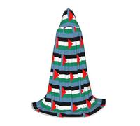 TTIGLHOH Cape longue avec drapeau de la Palestine pour adolescents - Équipement de cosplay, bal masqué, vampire, sorcière, fête d'Halloween