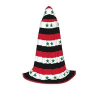 TTIGLHOH Cape longue avec drapeau de la République arabe syrienne pour adolescents, équipement de cosplay, bal masqué, vampire, sorcière, fête d'Halloween