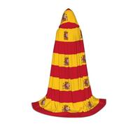 TTIGLHOH Cape longue avec drapeau espagnol pour adolescents, équipement de cosplay, bal masqué, vampire, sorcière, fête d'Halloween
