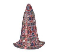 TTIGLHOH Cape longue avec symboles de l'Angleterre pour adolescents - Équipement de cosplay, bal masqué, vampire, sorcière, fête d'Halloween