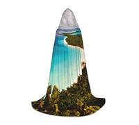 TTIGLHOH Cape longue de l'île de Cuba pour adolescents - Équipement de cosplay, bal masqué, vampire, sorcière, fête d'Halloween