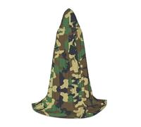 TTIGLHOH Cape longue pour adolescents avec motif camouflage militaire vert pour cosplay, bal masqué, vampire, sorcière, fête d'Halloween