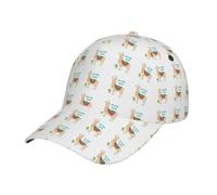 TTIGLHOH Casquette de baseball élégante avec imprimé lama et cactus - Visière incurvée - Polyester sergé réglable - Unisexe - Noir