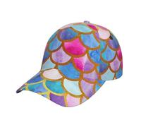 TTIGLHOH Casquette de baseball élégante imprimée arc-en-ciel colorée en polyester sergé réglable unisexe