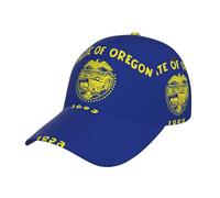 TTIGLHOH Casquette de baseball élégante imprimée drapeau de l'État de l'Oregon - Visière incurvée - Polyester sergé réglable - Unisexe - Noir