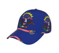 TTIGLHOH Casquette de baseball élégante imprimée drapeau de l'État du Dakota du Nord - Visière incurvée - Polyester sergé réglable - Unisexe - Noir