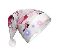 TTIGLHOH Chapeau de Père Noël Paris Tour Eiffel France pour costume de Noël Chapeau avec lumière LED pour adultes, chapeau de Père Noël pour fête