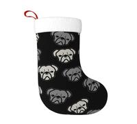 TTIGLHOH Chaussette de Noël traditionnelle avec impression tête de bouledogue américain - 45,7 cm - Merveilleux pour la famille, les enfants et les célébrations saisonnières