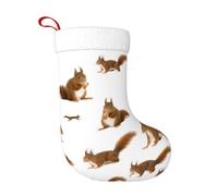 TTIGLHOH Chaussette de Noël traditionnelle avec imprimé écureuil mignon - 45,7 cm - Merveilleux pour la famille, les enfants et les célébrations saisonnières