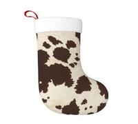 TTIGLHOH Chaussette de Noël traditionnelle avec imprimé fourrure de vache - 45,7 cm - Merveilleux pour la famille, les enfants et les célébrations saisonnières