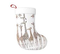 TTIGLHOH Chaussette de Noël traditionnelle avec imprimé girafes mignonnes et amusantes - 45,7 cm - Merveilleux pour la famille, les enfants et les célébrations saisonnières