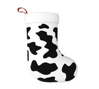 TTIGLHOH Chaussette de Noël traditionnelle avec imprimé vache noire et blanche - 45,7 cm - Merveilleux pour la famille, les enfants et les célébrations saisonnières