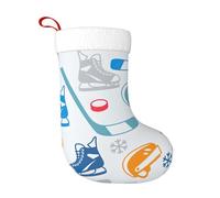 TTIGLHOH Chaussette de Noël traditionnelle classique avec éléments de hockey - Impression créative - 45,7 cm - Merveilleux pour la famille, les enfants et les célébrations saisonnières